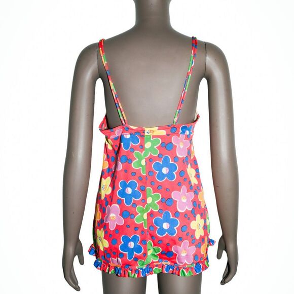 Vintage 70s Floral Bikini Two Piece Matching Set Swimsuit Hippie Boho - Picture 5 of 9